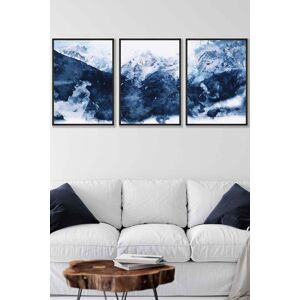 ARTZE Abstract Navy Blue Mountains Framed Wall Art - Large in Black Size: W53 cm x H73 cm x D20mm Black W53 cm x H73 cm x D20mm ARTZE Abstract Navy Blue Mountains Framed Wall Art - Large in Black Size: W53 cm x H73 cm x D20mm Black W53 cm x H73 cm x D20mm