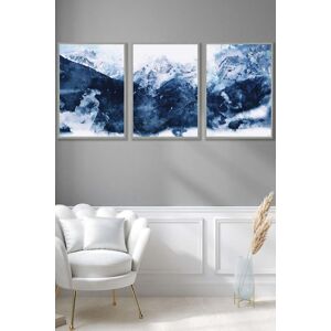 ARTZE Abstract Navy Blue Mountains Framed Wall Art - Large in Light Grey Size: W53 cm x H73 cm x D20mm Light Grey W53 cm x H73 cm x D20mm ARTZE Abstract Navy Blue Mountains Framed Wall Art - Large in Light Grey Size: W53 cm x H73 cm x D20mm Light Grey W53 cm x H73 cm x D20mm