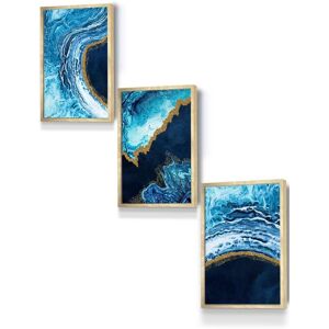 ARTZE Abstract Navy, Blue & Gold Oceans Framed Wall Art - Small in Metallic Gold Size: W33 cm x H45 cm x D20mm Metallic Gold W33 cm x H45 cm x D20mm ARTZE Abstract Navy, Blue & Gold Oceans Framed Wall Art - Small in Metallic Gold Size: W33 cm x H45 cm x D20mm Metallic Gold W33 cm x H45 cm x D20mm