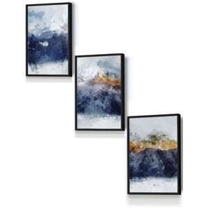 ARTZE Abstract Navy Blue & Yellow Mountains Framed Wall Art - Small in Black Size: W33 cm x H45 cm x D20mm Black W33 cm x H45 cm x D20mm ARTZE Abstract Navy Blue & Yellow Mountains Framed Wall Art - Small in Black Size: W33 cm x H45 cm x D20mm Black W33 cm x H45 cm x D20mm