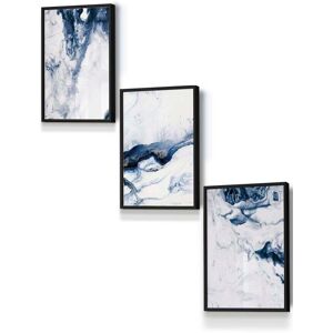 ARTZE Navy Blue Abstract Ocean Waves Framed Wall Art - Small in Black Size: W33 cm x H45 cm x D20mm Black W33 cm x H45 cm x D20mm ARTZE Navy Blue Abstract Ocean Waves Framed Wall Art - Small in Black Size: W33 cm x H45 cm x D20mm Black W33 cm x H45 cm x D20mm