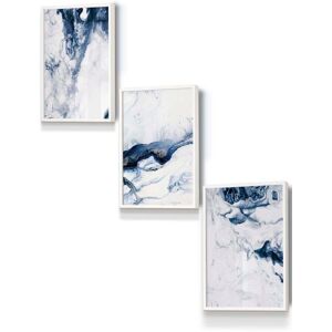 ARTZE Navy Blue Abstract Ocean Waves Framed Wall Art - Small in White Size: W33 cm x H45 cm x D20mm White W33 cm x H45 cm x D20mm ARTZE Navy Blue Abstract Ocean Waves Framed Wall Art - Small in White Size: W33 cm x H45 cm x D20mm White W33 cm x H45 cm x D20mm