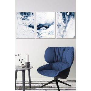 ARTZE Navy Blue Abstract Ocean Waves Framed Wall Art - Medium in White Size: W45 cm x H62 cm x D20mm White W45 cm x H62 cm x D20mm ARTZE Navy Blue Abstract Ocean Waves Framed Wall Art - Medium in White Size: W45 cm x H62 cm x D20mm White W45 cm x H62 cm x D20mm