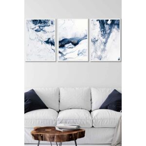 ARTZE Navy Blue Abstract Ocean Waves Framed Wall Art - Large in White Size: W53 cm x H73 cm x D20mm White W53 cm x H73 cm x D20mm ARTZE Navy Blue Abstract Ocean Waves Framed Wall Art - Large in White Size: W53 cm x H73 cm x D20mm White W53 cm x H73 cm x D20mm