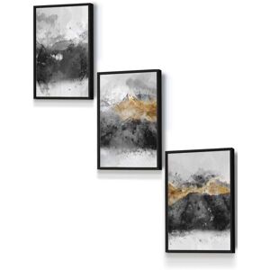 ARTZE Abstract Grey & Yellow Mountains Framed Wall Art - Small in Black Size: W33 cm x H45 cm x D20mm Black W33 cm x H45 cm x D20mm ARTZE Abstract Grey & Yellow Mountains Framed Wall Art - Small in Black Size: W33 cm x H45 cm x D20mm Black W33 cm x H45 cm x D20mm