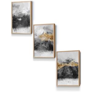 ARTZE Abstract Grey & Yellow Mountains Framed Wall Art - Small in Light Oak Size: W33 cm x H45 cm x D20mm Light Oak W33 cm x H45 cm x D20mm ARTZE Abstract Grey & Yellow Mountains Framed Wall Art - Small in Light Oak Size: W33 cm x H45 cm x D20mm Light Oak W33 cm x H45 cm x D20mm