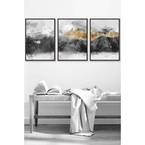 ARTZE Abstract Grey & Yellow Mountains Framed Wall Art - Medium in Black Size: W45 cm x H62 cm x D20mm Black W45 cm x H62 cm x D20mm ARTZE Abstract Grey & Yellow Mountains Framed Wall Art - Medium in Black Size: W45 cm x H62 cm x D20mm Black W45 cm x H62 cm x D20mm