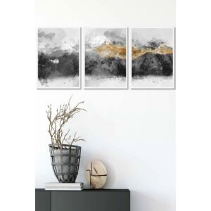 ARTZE Abstract Grey & Yellow Mountains Framed Wall Art - Medium in White Size: W45 cm x H62 cm x D20mm White W45 cm x H62 cm x D20mm ARTZE Abstract Grey & Yellow Mountains Framed Wall Art - Medium in White Size: W45 cm x H62 cm x D20mm White W45 cm x H62 cm x D20mm