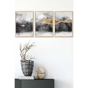 ARTZE Abstract Grey & Yellow Mountains Framed Wall Art - Medium in Light Oak Size: W45 cm x H62 cm x D20mm Light Oak W45 cm x H62 cm x D20mm ARTZE Abstract Grey & Yellow Mountains Framed Wall Art - Medium in Light Oak Size: W45 cm x H62 cm x D20mm Light Oak W45 cm x H62 cm x D20mm
