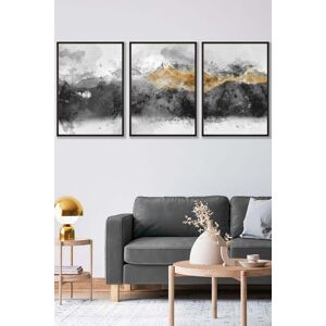 ARTZE Abstract Grey & Yellow Mountains Framed Wall Art - Large in Black Size: W53 cm x H73 cm x D20mm Black W53 cm x H73 cm x D20mm ARTZE Abstract Grey & Yellow Mountains Framed Wall Art - Large in Black Size: W53 cm x H73 cm x D20mm Black W53 cm x H73 cm x D20mm