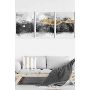 ARTZE Abstract Grey & Yellow Mountains Framed Wall Art - Large in White Size: W53 cm x H73 cm x D20mm White W53 cm x H73 cm x D20mm ARTZE Abstract Grey & Yellow Mountains Framed Wall Art - Large in White Size: W53 cm x H73 cm x D20mm White W53 cm x H73 cm x D20mm