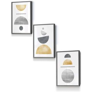 ARTZE Golden Yellow & Grey Abstract Mid Century Geometric Framed Wall Art - Small in Dark Grey Size: W33 cm x H45 cm x D20mm Dark Grey W33 cm x H45 cm x D20mm ARTZE Golden Yellow & Grey Abstract Mid Century Geometric Framed Wall Art - Small in Dark Grey Size: W33 cm x H45 cm x D20mm Dark Grey W33 cm x H45 cm x D20mm