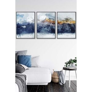 ARTZE Abstract Navy Blue & Yellow Mountains Framed Wall Art - Large in Dark Grey Size: W53 cm x H73 cm x D20mm Dark Grey W53 cm x H73 cm x D20mm ARTZE Abstract Navy Blue & Yellow Mountains Framed Wall Art - Large in Dark Grey Size: W53 cm x H73 cm x D20mm Dark Grey W53 cm x H73 cm x D20mm
