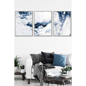 ARTZE Navy Blue Abstract Ocean Waves Framed Wall Art - Large in Light Grey Size: W53 cm x H73 cm x D20mm Light Grey W53 cm x H73 cm x D20mm ARTZE Navy Blue Abstract Ocean Waves Framed Wall Art - Large in Light Grey Size: W53 cm x H73 cm x D20mm Light Grey W53 cm x H73 cm x D20mm