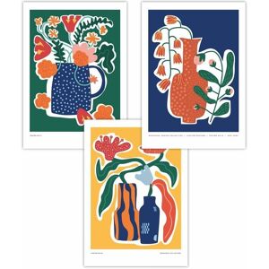 ARTZE Set of 3 Artisan Flower Market in Blue, Yellow & Green Art Posters in Bright Green Size: W42 cm x H59 cm Bright Green W42 cm x H59 cm ARTZE Set of 3 Artisan Flower Market in Blue, Yellow & Green Art Posters in Bright Green Size: W42 cm x H59 cm Bright Green W42 cm x H59 cm