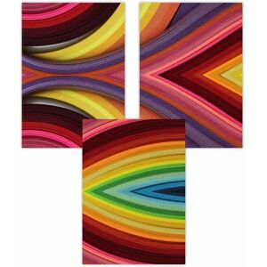 ARTZE Set of 3 Abstract Colourful Geometry Art Posters Size: W30 cm x H42 cm Multicolor W30 cm x H42 cm ARTZE Set of 3 Abstract Colourful Geometry Art Posters Size: W30 cm x H42 cm Multicolor W30 cm x H42 cm