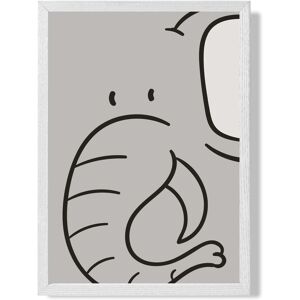ARTZE Cute Cartoon Style Elephant Framed Print SIZE: A2 with White Frame in Grey Size: A4 Grey A4 ARTZE Cute Cartoon Style Elephant Framed Print SIZE: A2 with White Frame in Grey Size: A4 Grey A4