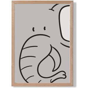 ARTZE Cute Cartoon Style Elephant Framed Print SIZE: A2 with Oak Frame in Grey Size: A3 Grey A3 ARTZE Cute Cartoon Style Elephant Framed Print SIZE: A2 with Oak Frame in Grey Size: A3 Grey A3