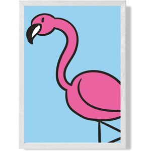 ARTZE Cute Cartoon Style Flamingo Framed Print SIZE: A3 with White Frame in Pink Size: A4 Pink A4 ARTZE Cute Cartoon Style Flamingo Framed Print SIZE: A3 with White Frame in Pink Size: A4 Pink A4