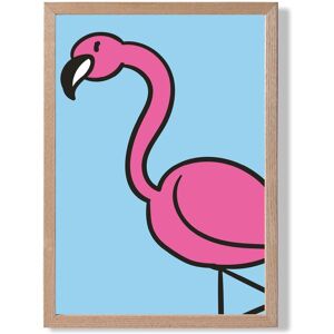 ARTZE Cute Cartoon Style Flamingo Framed Print SIZE: A3 with Oak Frame in Pink Size: A4 Pink A4 ARTZE Cute Cartoon Style Flamingo Framed Print SIZE: A3 with Oak Frame in Pink Size: A4 Pink A4