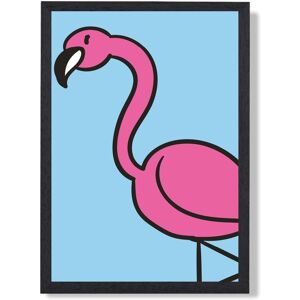 ARTZE Cute Cartoon Style Flamingo Framed Print SIZE: A4 with Black Frame in Pink Size: A2 Pink A2 ARTZE Cute Cartoon Style Flamingo Framed Print SIZE: A4 with Black Frame in Pink Size: A2 Pink A2