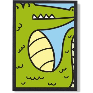 ARTZE Cute Cartoon Style Crocodile Framed Print SIZE: A3 with Black Frame in Bright Green Size: A4 Bright Green A4 ARTZE Cute Cartoon Style Crocodile Framed Print SIZE: A3 with Black Frame in Bright Green Size: A4 Bright Green A4