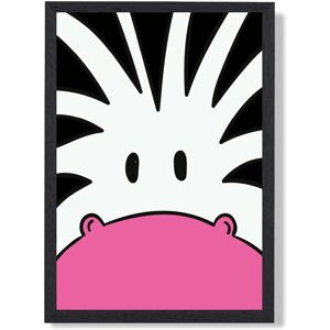 ARTZE Cute Cartoon Style Zebra Face Framed Print SIZE: A2 with Black Frame Black A2 ARTZE Cute Cartoon Style Zebra Face Framed Print SIZE: A2 with Black Frame Black A2