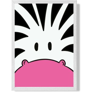 ARTZE Cute Cartoon Style Zebra Face Framed Print SIZE: A2 with White Frame in Black Black A2 ARTZE Cute Cartoon Style Zebra Face Framed Print SIZE: A2 with White Frame in Black Black A2
