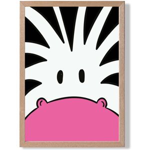 ARTZE Cute Cartoon Style Zebra Face Framed Print SIZE: A4 with Oak Frame in Black Size: A2 Black A2 ARTZE Cute Cartoon Style Zebra Face Framed Print SIZE: A4 with Oak Frame in Black Size: A2 Black A2