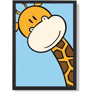 ARTZE Cute Cartoon Style Giraffe Face Framed Print SIZE: A4 with Black Frame in Brown Size: A3 Brown A3 ARTZE Cute Cartoon Style Giraffe Face Framed Print SIZE: A4 with Black Frame in Brown Size: A3 Brown A3