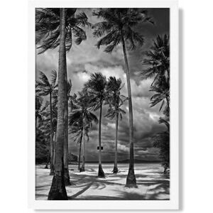 ARTZE Stormy Palm Trees Black & White Photo Framed Print SIZE: A3 with White Frame Black A3 ARTZE Stormy Palm Trees Black & White Photo Framed Print SIZE: A3 with White Frame Black A3