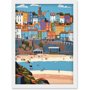 Artery8 - Tenby Castle Beach in Wales - white - A4 Artery8 - Tenby Castle Beach in Wales - white - A4