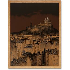 Artery8 Wall Art Print Edinburgh Castle Over Old Town Cityscape at Night Art Framed in Light Oak Size: W12" x H16" Light Oak W12" x H16" Artery8 Wall Art Print Edinburgh Castle Over Old Town Cityscape at Night Art Framed in Light Oak Size: W12" x H16" Light Oak W12" x H16"