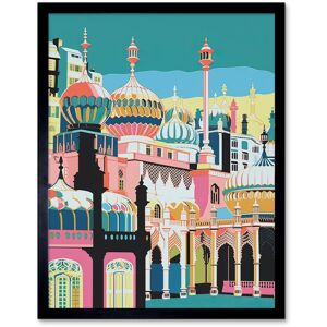 Artery8 Wall Art Print Brighton Royal Pavilion Multicoloured Architecture Art Framed in Black Size: W12" x H16" Black W12" x H16" Artery8 Wall Art Print Brighton Royal Pavilion Multicoloured Architecture Art Framed in Black Size: W12" x H16" Black W12" x H16"