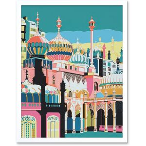 Artery8 Wall Art Print Brighton Royal Pavilion Multicoloured Architecture Art Framed in White Size: W12" x H16" White W12" x H16" Artery8 Wall Art Print Brighton Royal Pavilion Multicoloured Architecture Art Framed in White Size: W12" x H16" White W12" x H16"