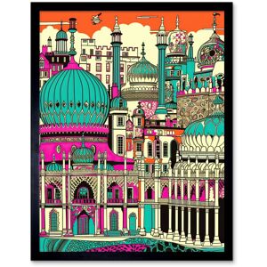 Artery8 Wall Art Print Brighton Royal Pavilion Palace Vibrant Detailed Art Framed in Black Size: W12" x H16" Black W12" x H16" Artery8 Wall Art Print Brighton Royal Pavilion Palace Vibrant Detailed Art Framed in Black Size: W12" x H16" Black W12" x H16"