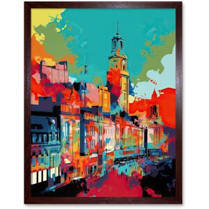 Artery8 Wall Art Print Nottingham City England Cityscape Vibrant Abstract Art Framed in Brown Size: W12" x H16" Brown W12" x H16" Artery8 Wall Art Print Nottingham City England Cityscape Vibrant Abstract Art Framed in Brown Size: W12" x H16" Brown W12" x H16"