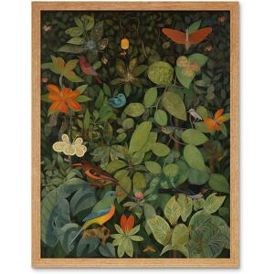 Artery8 Wall Art Print Audubon Style Birds & Insects in Jungle Art Framed in Light Oak Size: W12" x H16" Light Oak W12" x H16" Artery8 Wall Art Print Audubon Style Birds & Insects in Jungle Art Framed in Light Oak Size: W12" x H16" Light Oak W12" x H16"