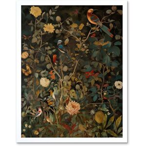 Artery8 Wall Art Print Audubon Style Birds in Spring Flower Field Modern Art Framed in White Size: W12" x H16" White W12" x H16" Artery8 Wall Art Print Audubon Style Birds in Spring Flower Field Modern Art Framed in White Size: W12" x H16" White W12" x H16"