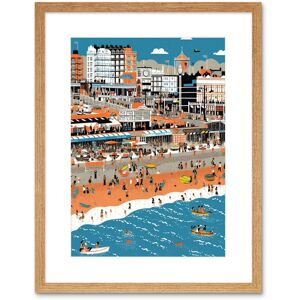 Artery8 Wall Art Print Brighton Beach & Palace Pier Modern Abstract Artwork Framed 9X7 Inch in Beige Size: W7" x H9" Beige W7" x H9" Artery8 Wall Art Print Brighton Beach & Palace Pier Modern Abstract Artwork Framed 9X7 Inch in Beige Size: W7" x H9" Beige W7" x H9"