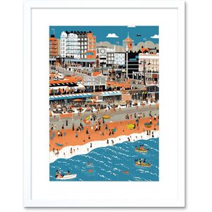 Artery8 Wall Art Print Brighton Beach & Palace Pier Modern Abstract Artwork Framed 9X7 Inch in White Size: W7" x H9" White W7" x H9" Artery8 Wall Art Print Brighton Beach & Palace Pier Modern Abstract Artwork Framed 9X7 Inch in White Size: W7" x H9" White W7" x H9"