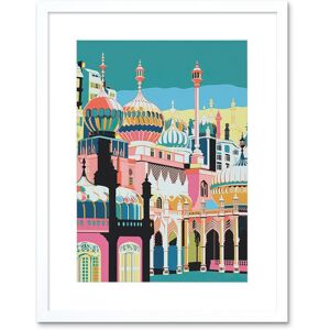 Artery8 Wall Art Print Brighton Royal Pavilion Multicoloured Architecture Artwork Framed 9X7 Inch in White Size: W7" x H9" White W7" x H9" Artery8 Wall Art Print Brighton Royal Pavilion Multicoloured Architecture Artwork Framed 9X7 Inch in White Size: W7" x H9" White W7" x H9"