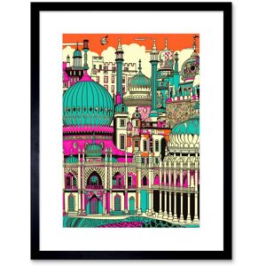 Artery8 Wall Art Print Brighton Royal Pavilion Palace Vibrant Detailed Artwork Framed 9X7 Inch in Black Size: W7" x H9" Black W7" x H9" Artery8 Wall Art Print Brighton Royal Pavilion Palace Vibrant Detailed Artwork Framed 9X7 Inch in Black Size: W7" x H9" Black W7" x H9"