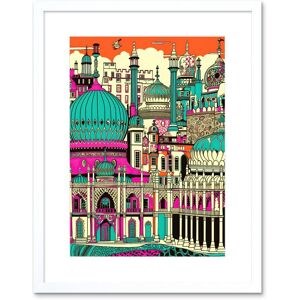 Artery8 Wall Art Print Brighton Royal Pavilion Palace Vibrant Detailed Artwork Framed 9X7 Inch in White Size: W7" x H9" White W7" x H9" Artery8 Wall Art Print Brighton Royal Pavilion Palace Vibrant Detailed Artwork Framed 9X7 Inch in White Size: W7" x H9" White W7" x H9"