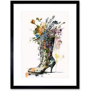 Artery8 Wall Art Print Spring Wildflower Bouquet in High Heel Floral Boot Artwork Framed 9X7 Inch in Black Size: W7" x H9" Black W7" x H9" Artery8 Wall Art Print Spring Wildflower Bouquet in High Heel Floral Boot Artwork Framed 9X7 Inch in Black Size: W7" x H9" Black W7" x H9"