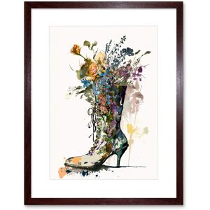 Artery8 Wall Art Print Spring Wildflower Bouquet in High Heel Floral Boot Artwork Framed 9X7 Inch in Brown Size: W7" x H9" Brown W7" x H9" Artery8 Wall Art Print Spring Wildflower Bouquet in High Heel Floral Boot Artwork Framed 9X7 Inch in Brown Size: W7" x H9" Brown W7" x H9"