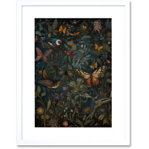 Artery8 Wall Art Print William Morris Style Plants Birds & Butterflies Artwork Framed 9X7 Inch in White Size: W7" x H9" White W7" x H9" Artery8 Wall Art Print William Morris Style Plants Birds & Butterflies Artwork Framed 9X7 Inch in White Size: W7" x H9" White W7" x H9"