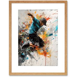 Artery8 Wall Art Print Parkour Jump Urban Sport Paint Splat Action Shot Artwork Framed 9X7 Inch in Beige Size: W7" x H9" Beige W7" x H9" Artery8 Wall Art Print Parkour Jump Urban Sport Paint Splat Action Shot Artwork Framed 9X7 Inch in Beige Size: W7" x H9" Beige W7" x H9"