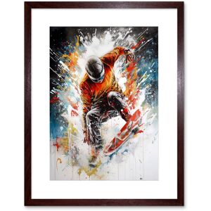Artery8 Wall Art Print Extreme Sports Snowboarding Paint Splat Portrait Artwork Framed 9X7 Inch in Brown Size: W7" x H9" Brown W7" x H9" Artery8 Wall Art Print Extreme Sports Snowboarding Paint Splat Portrait Artwork Framed 9X7 Inch in Brown Size: W7" x H9" Brown W7" x H9"