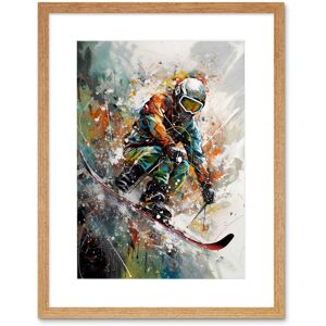 Artery8 Wall Art Print Skier Skiing Winter Sport Paint Splat Painting Artwork Framed 9X7 Inch in Beige Size: W7" x H9" Beige W7" x H9" Artery8 Wall Art Print Skier Skiing Winter Sport Paint Splat Painting Artwork Framed 9X7 Inch in Beige Size: W7" x H9" Beige W7" x H9"